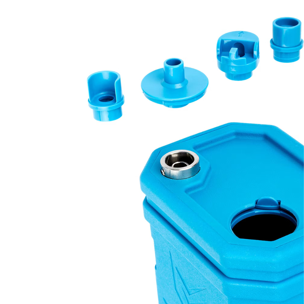 EMG electric speedloader blue housing and loading nozzle detail