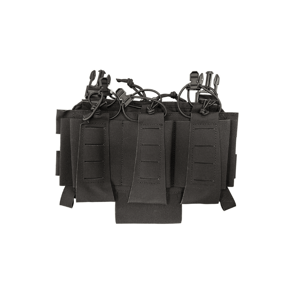 WBD 5.56 elastic triple mag front panel airsoft - Black