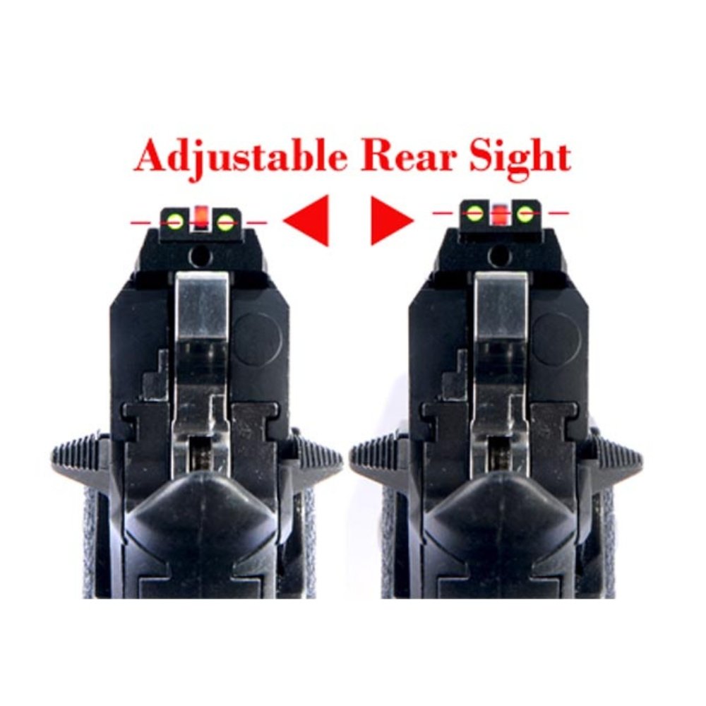 AIP Aluminium Adjustable Front and Rear Fiber Sights - 5.1 Sights from AIP - Shop now at Hi-Capa Hub Ltd