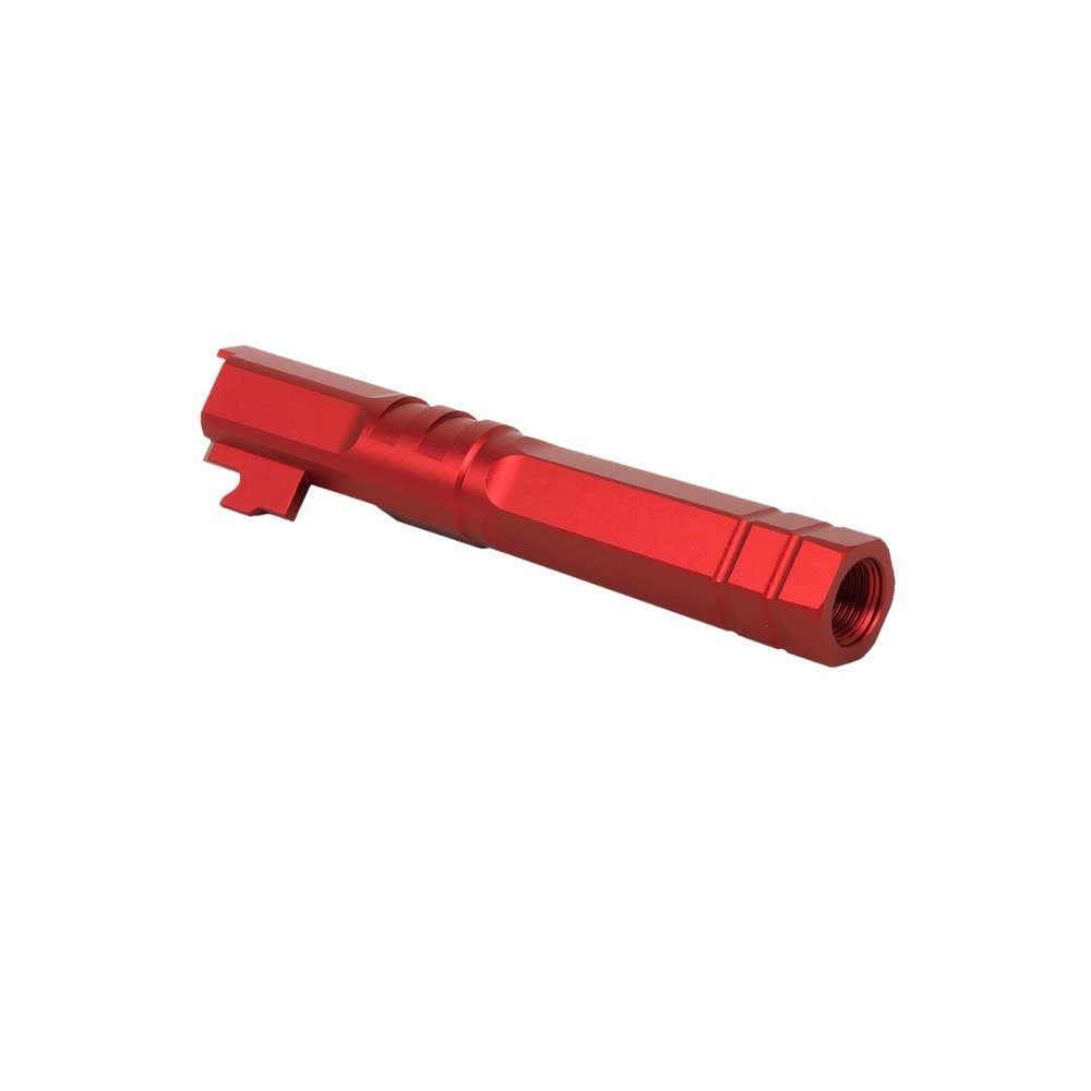 EDGE 'HEXA' Aluminium Threaded Outer Barrel - 4.3 - Red Outer Barrels from EDGE - Shop now at Hi-Capa Hub Ltd