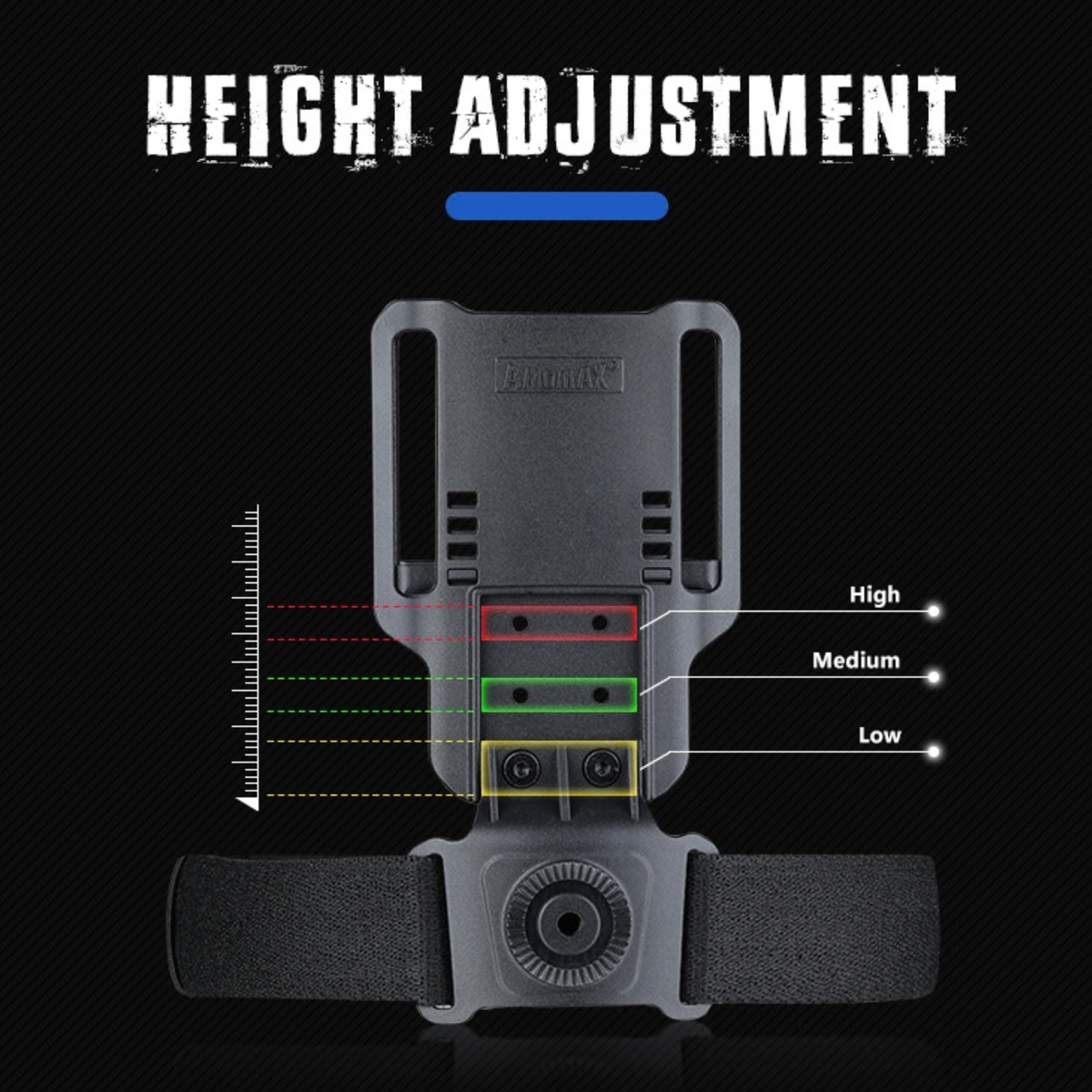 Amomax Adjustable Low Ride Holster Attachment - Black