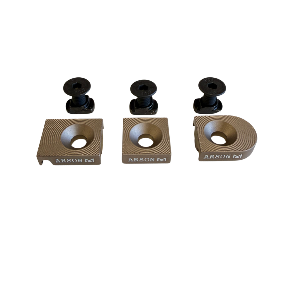 Arson Machine Style CNC Aluminium M-LOK Wire Guides - FDE