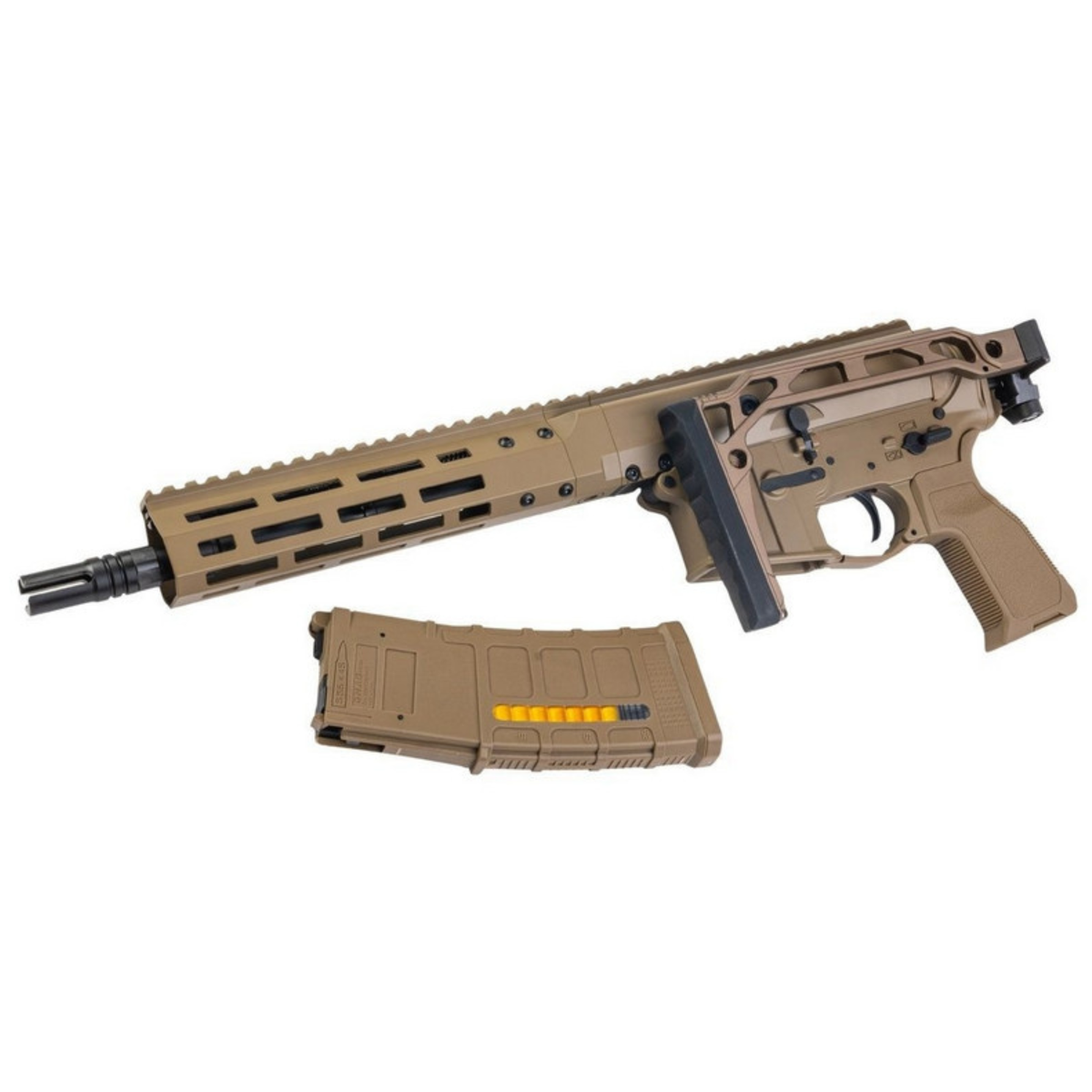 Double Eagle DWS-180 MWS GBB rifle with folding stock Tan