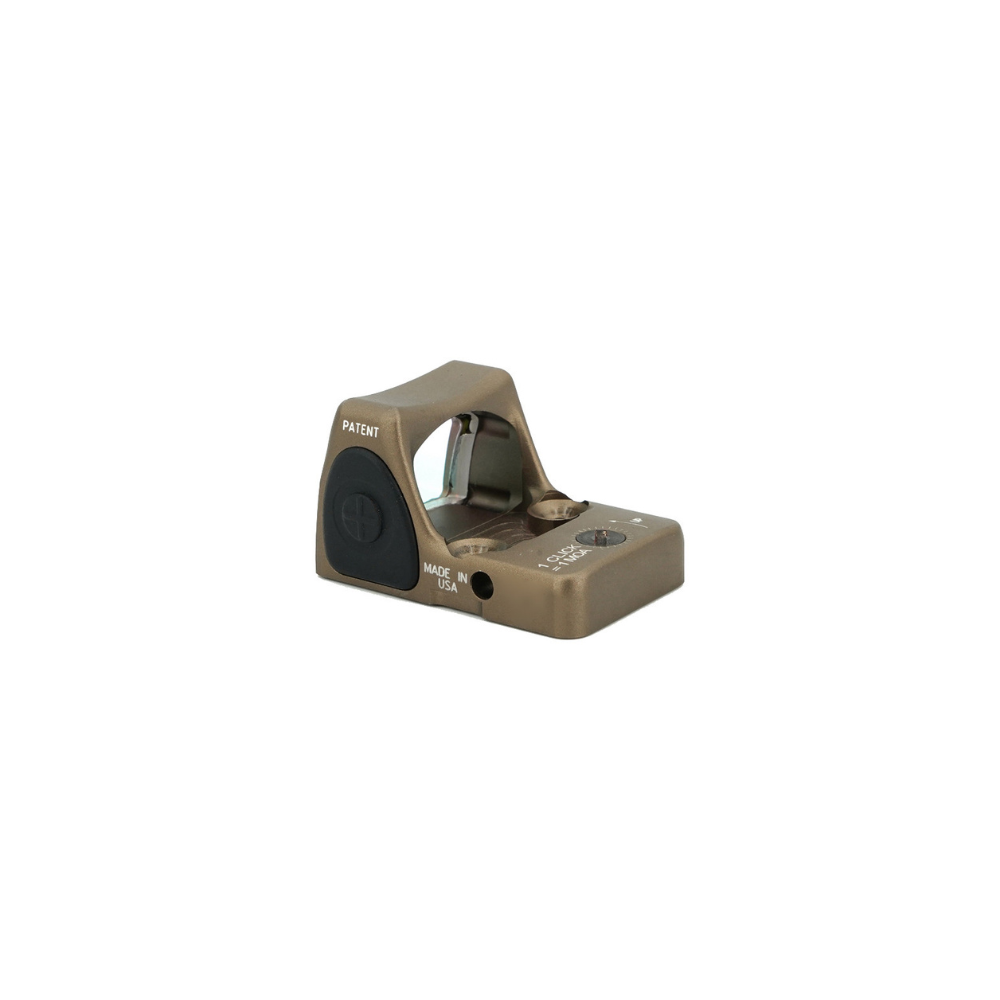 Holy Warrior tan aluminium red dot sight close-up