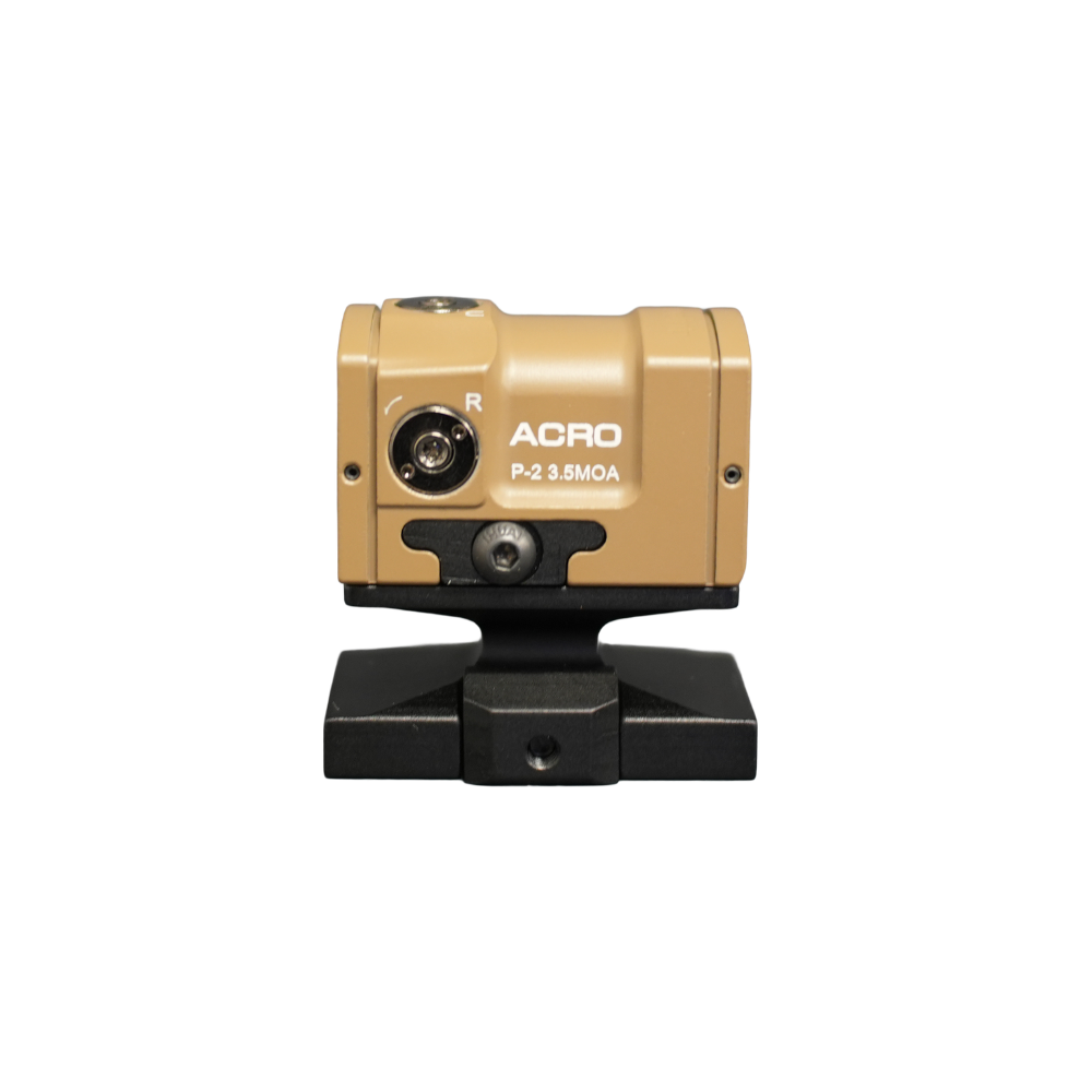 Holy Warrior P2 Style ACRO Red dot sight - Tan side view on mount