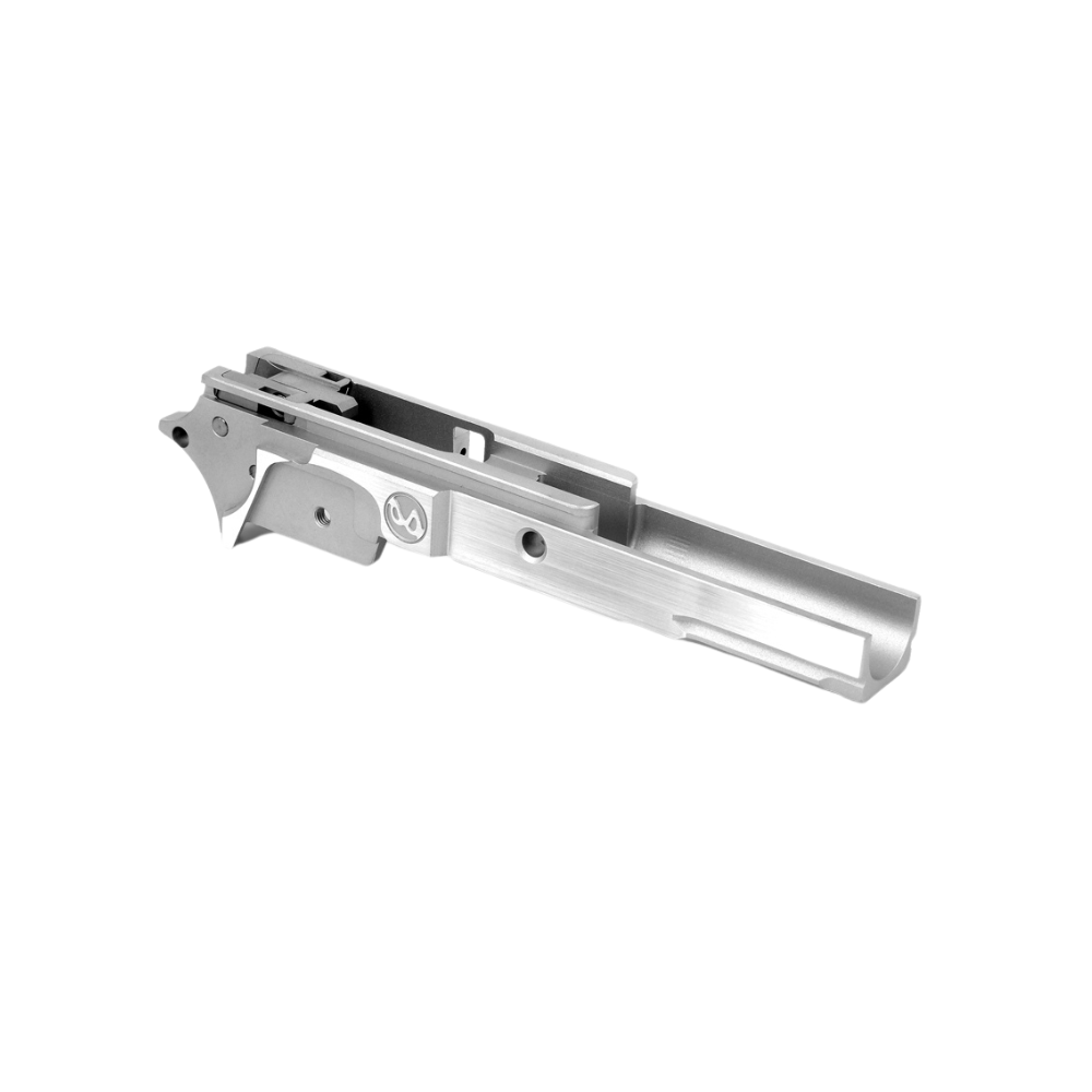 Airsoft Masterpiece Aluminium Frame – INFINITY 3.9″ with Tactical Rail - Silver Advanced Frames from Airsoft Masterpiece - Shop now at Hi-Capa Hub Ltd