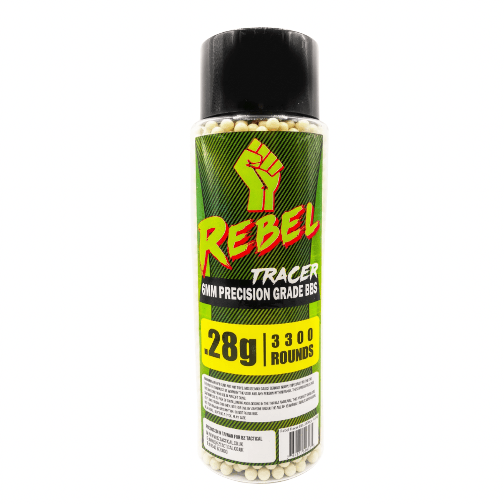 Rebel Tracer BBs - 0.28g 3300rnd - Green airsoft UK