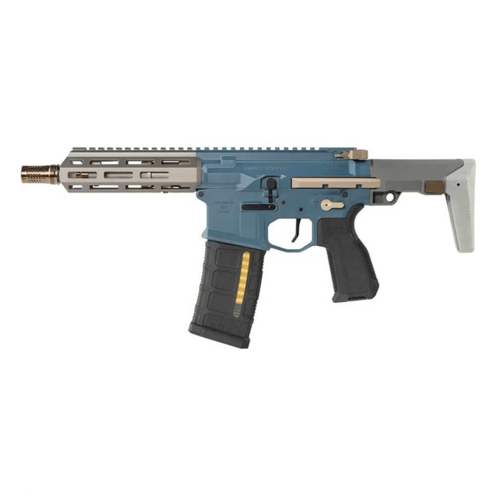 Salvo Precision 7.0 Honey Badger SBR w/ PDW Stock - Blue/Grey MWS STEEL BOLT airsoft UK