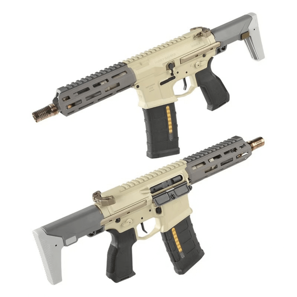 Salvo Precision 7.0 Honey Badger SBR w/ PDW Stock - Champagne/Grey MWS STEEL BOLT airsoft UK