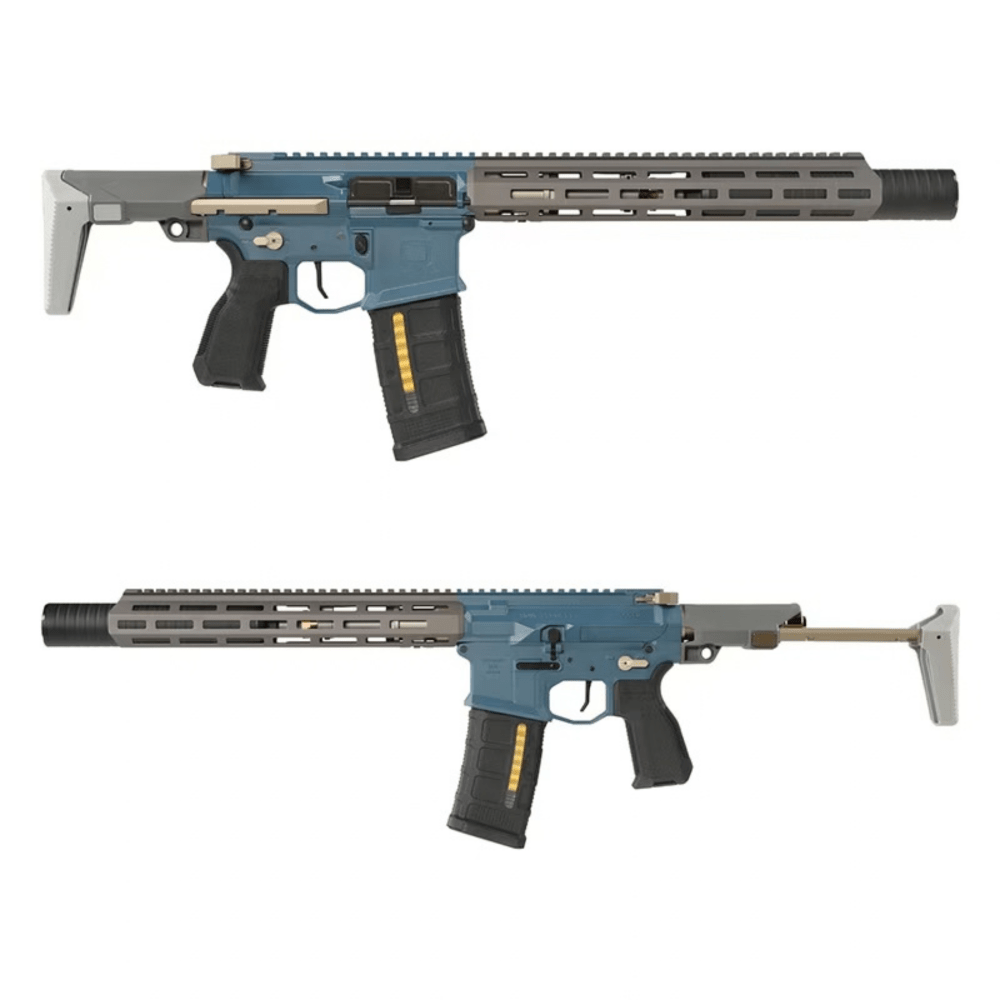 Salvo Precision 7.0 Honey Badger SD w/ PDW Stock - Blue/Grey MWS STEEL BOLT airsoft UK